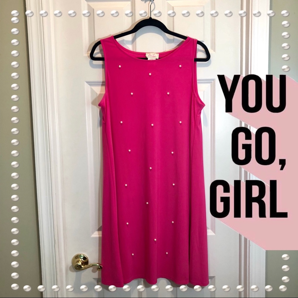 Pink Dress with Pearl Details